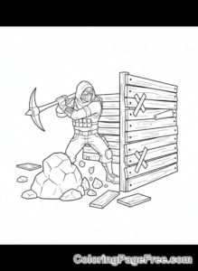Fortnite coloring page - Player building wall