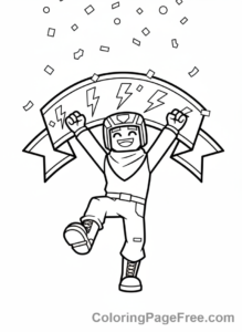 Fortnite coloring page - Victory Royale screen