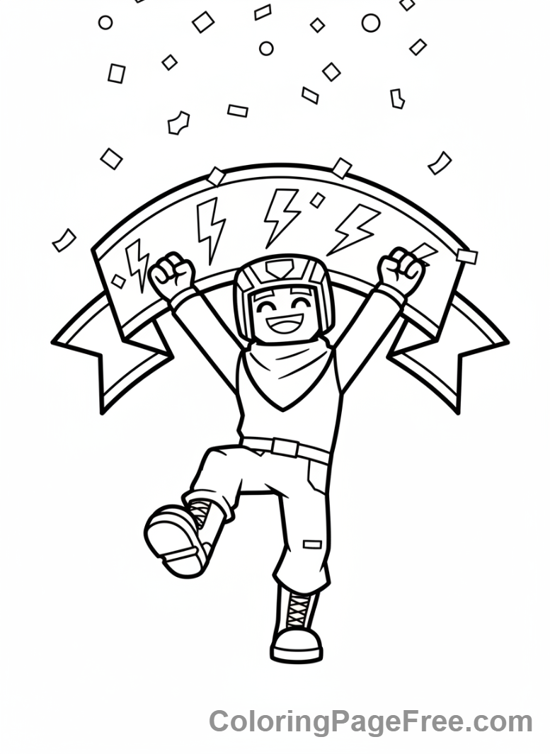 Fortnite coloring page - Victory Royale screen