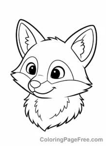 Fox coloring page - Curious fox close-up