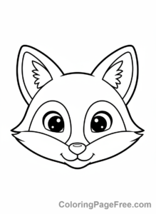 Fox coloring page - Fox detailed portrait