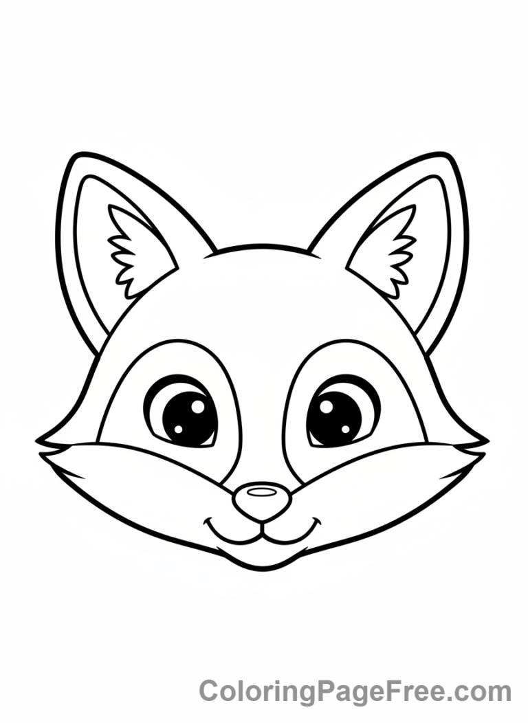 Fox coloring page - Fox detailed portrait