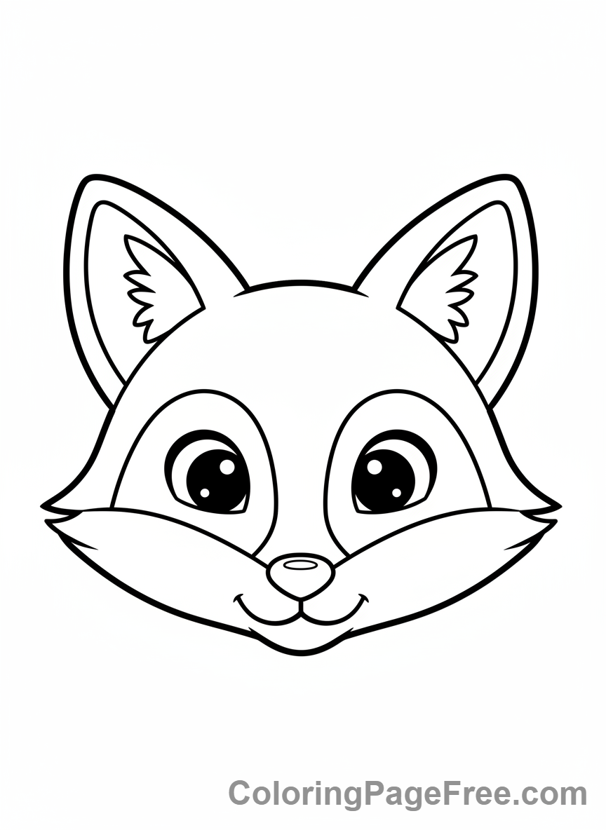 Fox coloring page - Fox detailed portrait