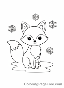 Fox coloring page - Fox in winter
