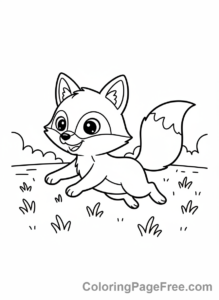 Fox coloring page - Fox running through field