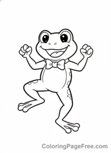 Frog coloring page - Frog dancing pose