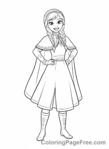 Frozen coloring page - Anna travel happy