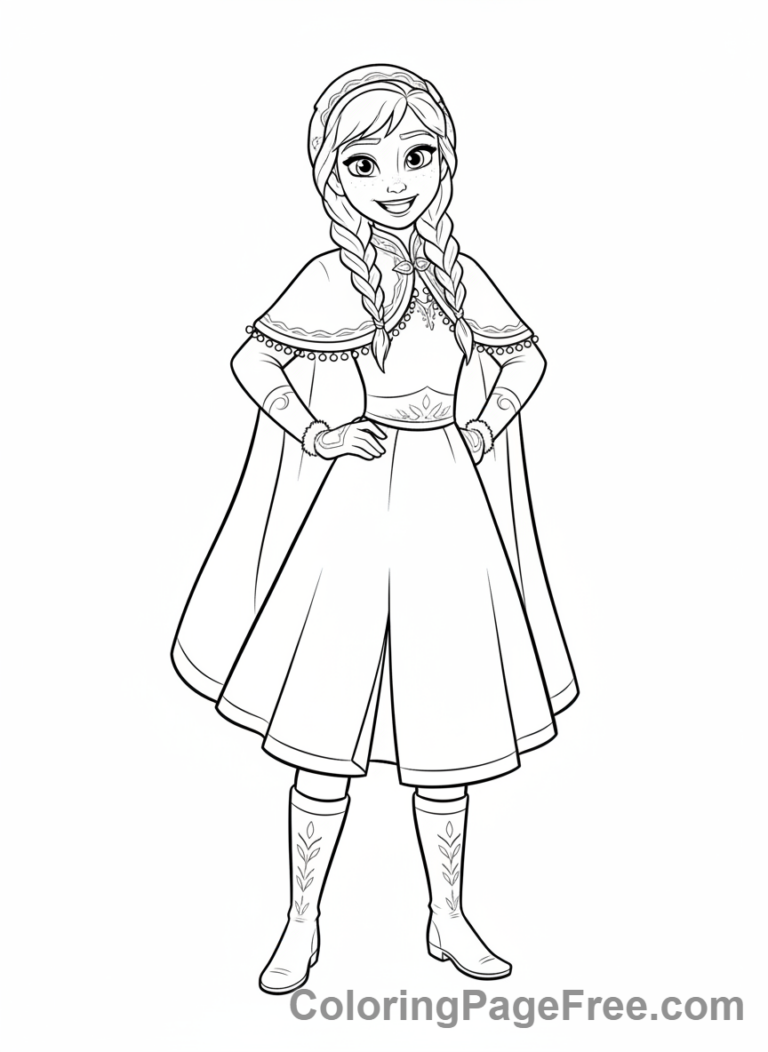 Frozen coloring page - Anna travel happy