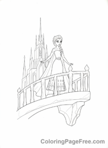 Frozen coloring page - Elsa ice balcony