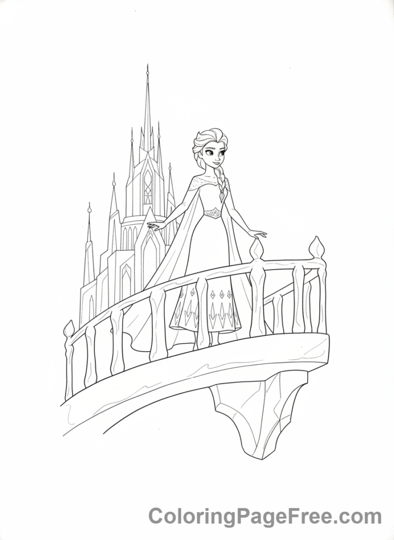Frozen coloring page - Elsa ice balcony