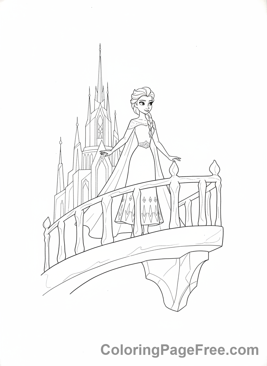 Frozen coloring page - Elsa ice balcony