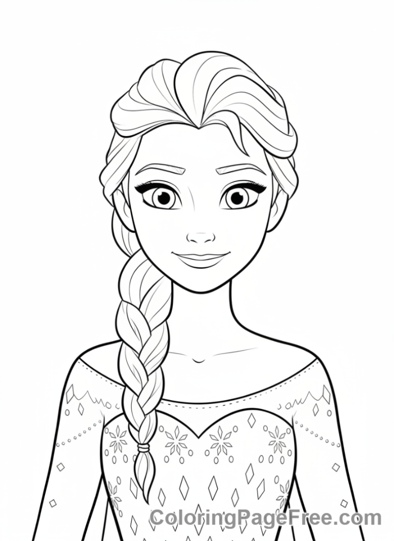 Frozen coloring page - Elsa smiling regal