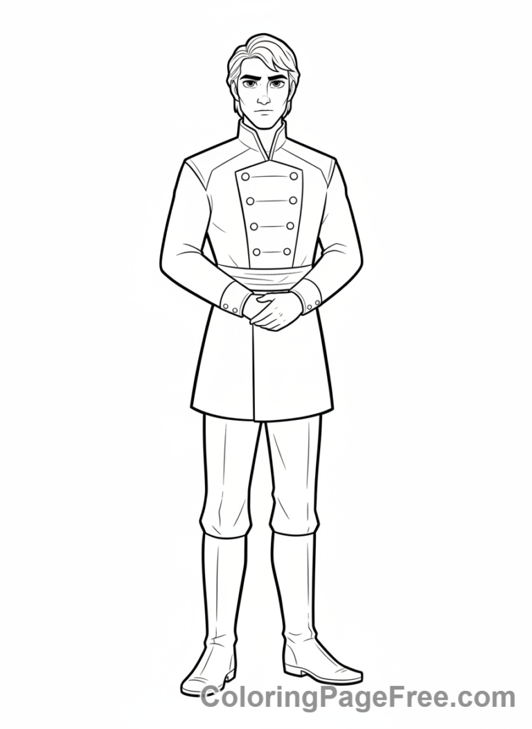 Frozen coloring page - Hans standing serious