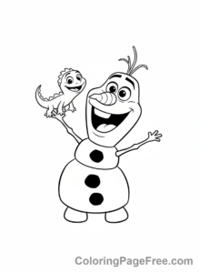 Frozen coloring page - Olaf Bruni friends