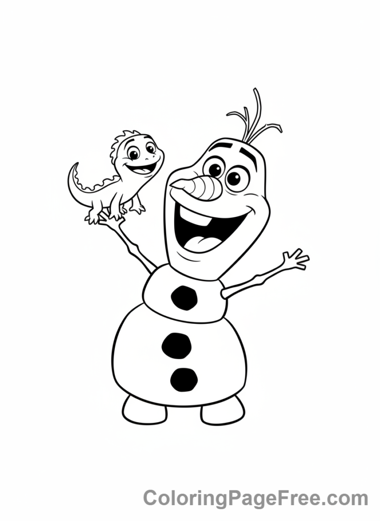 Frozen coloring page - Olaf Bruni friends
