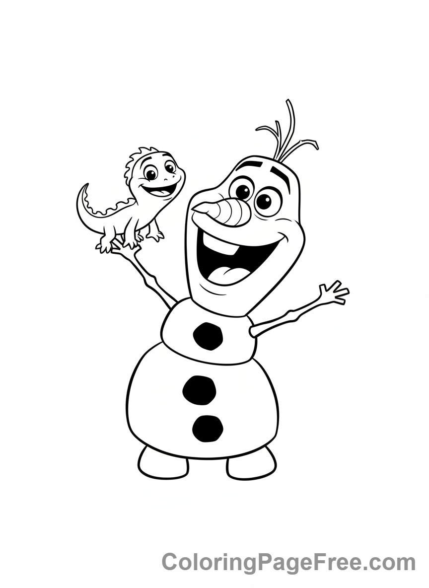 Frozen coloring page - Olaf Bruni friends