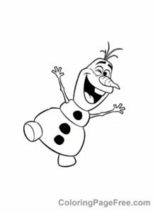 Frozen coloring page - Olaf silly laugh