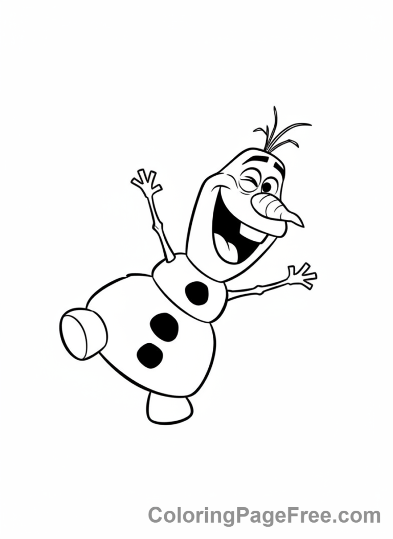 Frozen coloring page - Olaf silly laugh