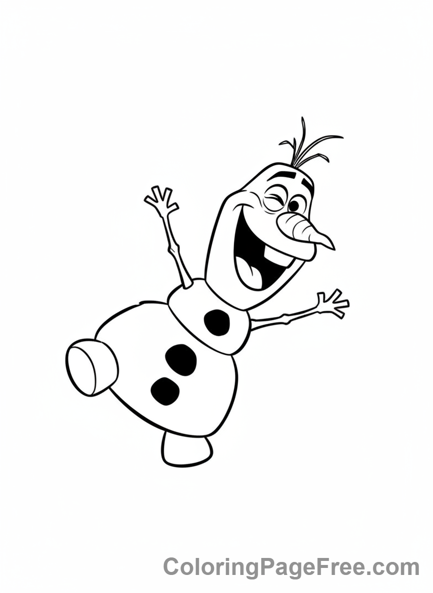 Frozen coloring page - Olaf silly laugh