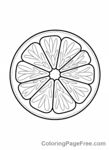 Fruits coloring page - Orange half slice