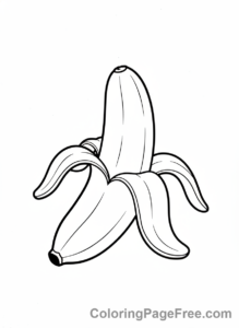 Fruits coloring page - Peeled banana fun