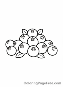 Fruits coloring page - Pile of blueberries