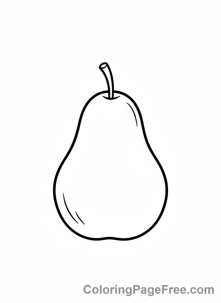 Fruits coloring page - Simple pear outline