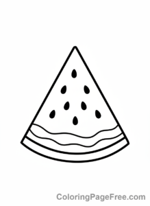 Fruits coloring page - Watermelon slice seeds