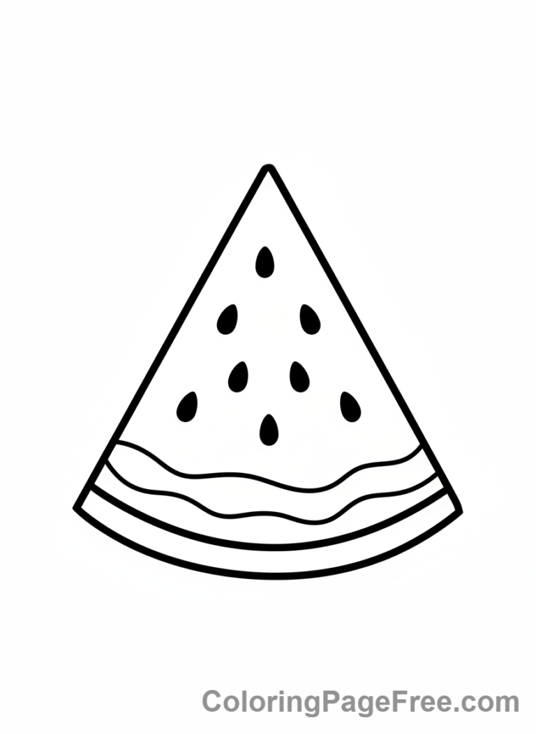 Fruits coloring page - Watermelon slice seeds