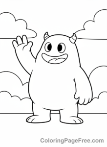 Garten Of Banban coloring page - Banban friendly wave