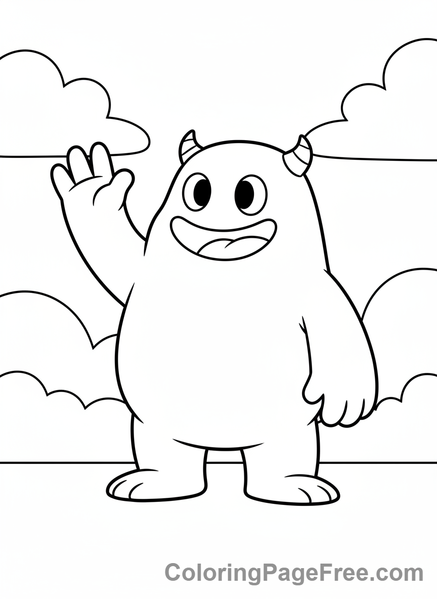 Garten Of Banban coloring page - Banban friendly wave