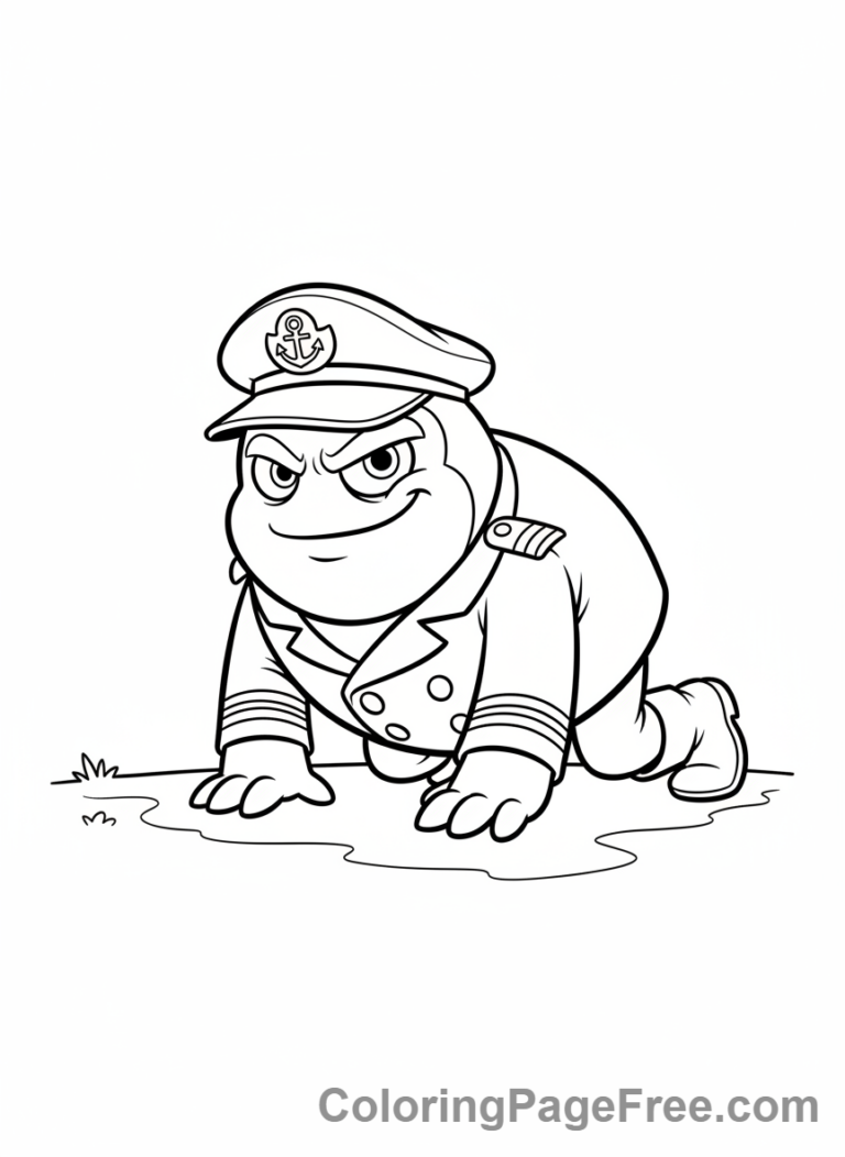 Garten Of Banban coloring page - Captain Fiddles crawling