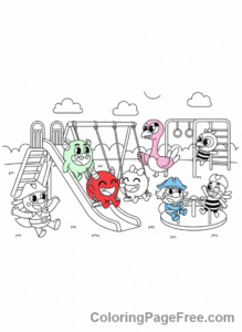Garten Of Banban coloring page - Garten friends playing