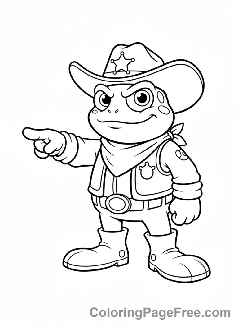 Garten Of Banban coloring page - Sheriff Toadster pointing