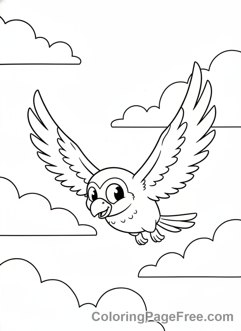 Garten Of Banban coloring page - Tarta Bird flying