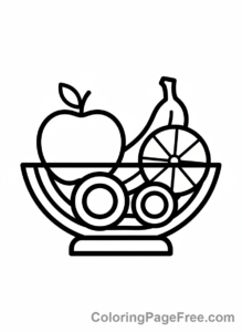 Geometric coloring page - Geometric fruit bowl