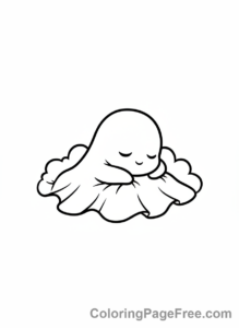 Ghost coloring page - Baby Ghost Sleeping