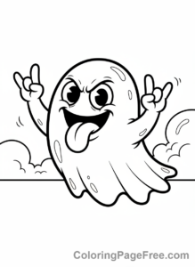 Ghost coloring page - Ghost Silly Face