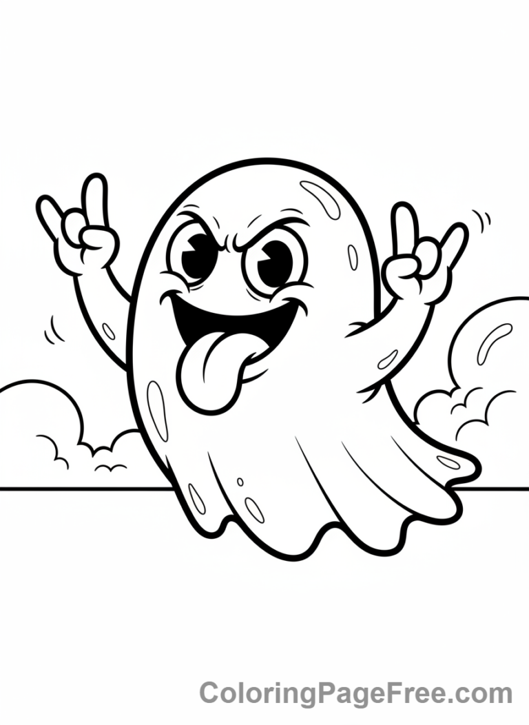 Ghost coloring page - Ghost Silly Face