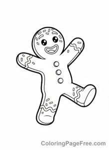 Gingerbread Man coloring page - Gingerbread man dancing