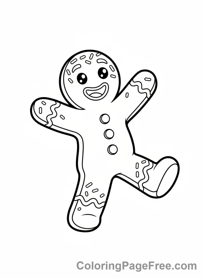 Gingerbread Man coloring page - Gingerbread man dancing