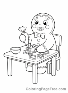 Gingerbread Man coloring page - Gingerbread man decorating