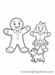 Gingerbread Man coloring page - Gingerbread man friends