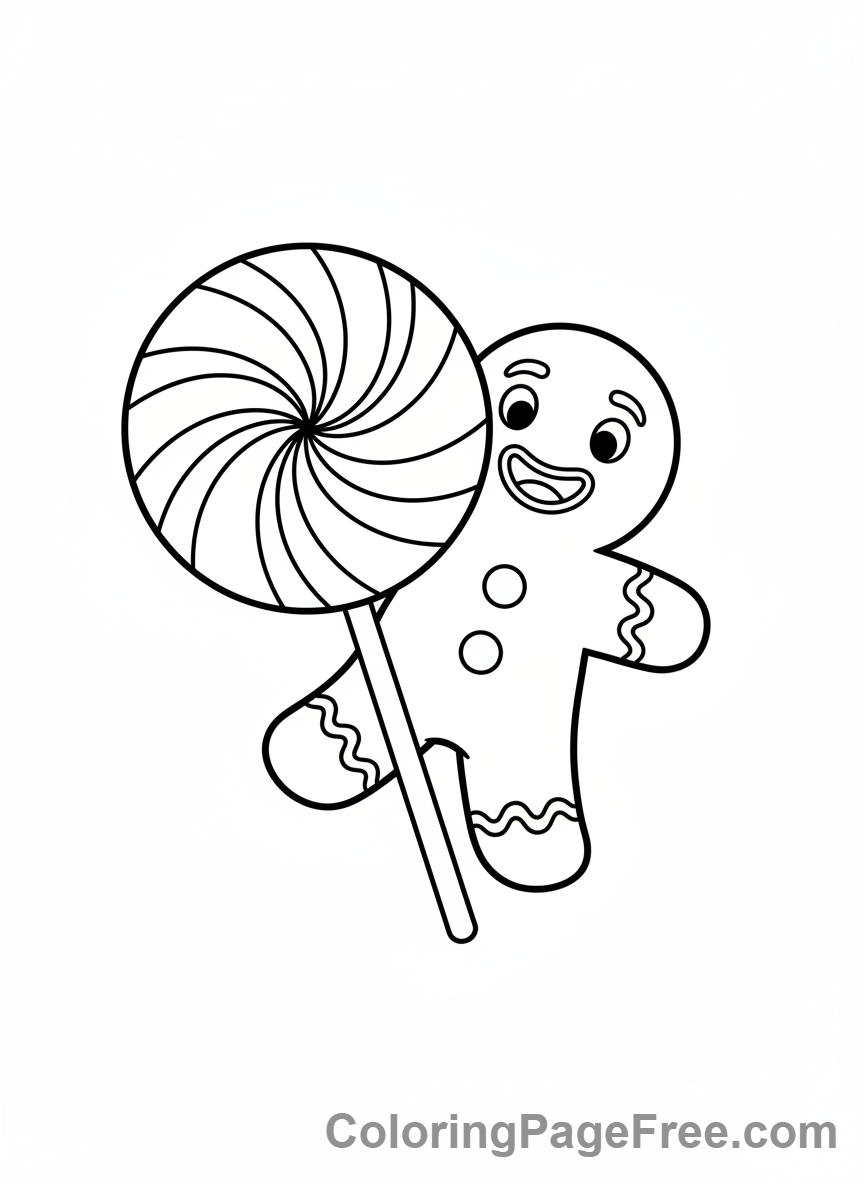 Gingerbread Man coloring page - Gingerbread man hiding