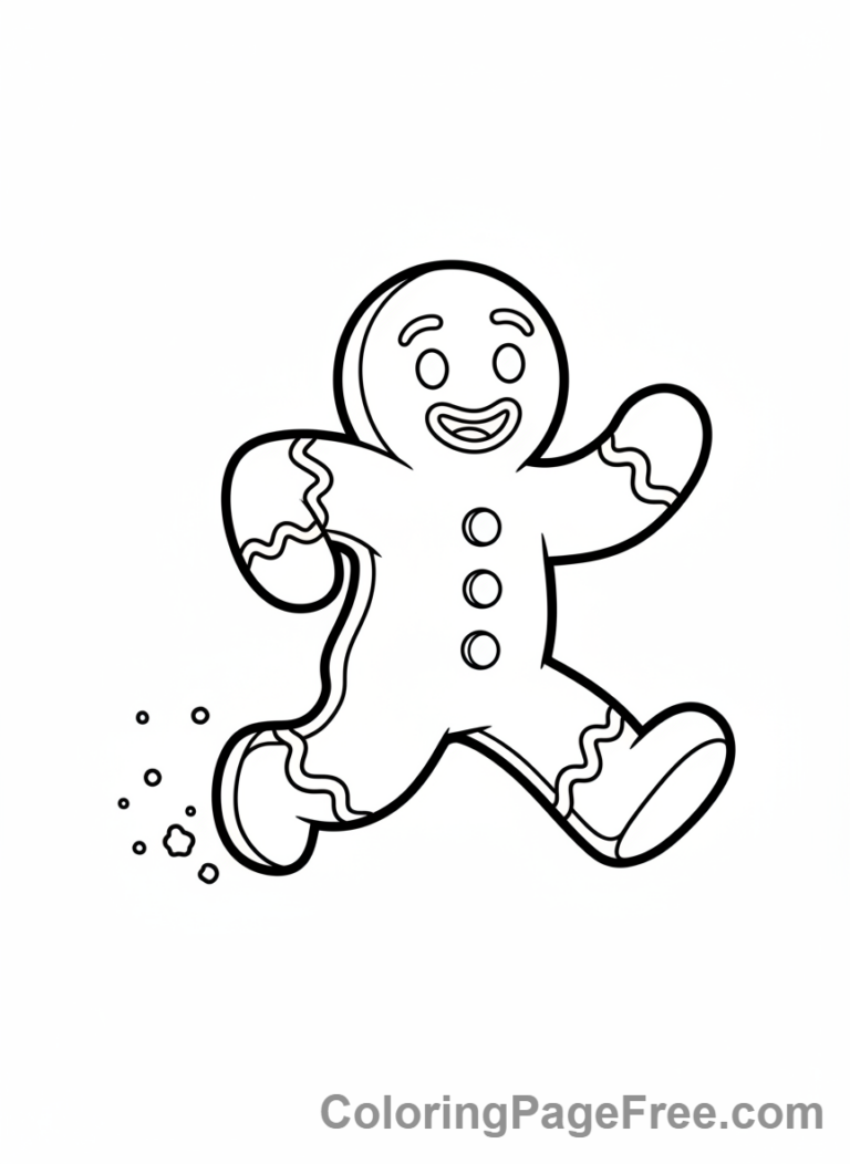 Gingerbread Man coloring page - Gingerbread man running