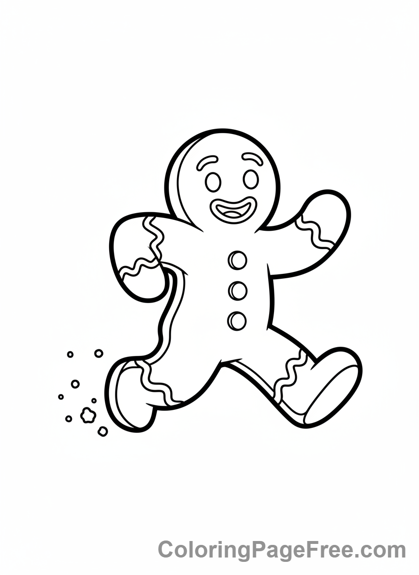 Gingerbread Man coloring page - Gingerbread man running