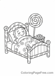 Gingerbread Man coloring page - Gingerbread man sleeping