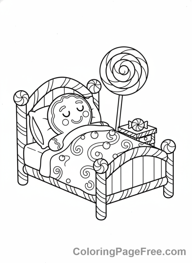 Gingerbread Man coloring page - Gingerbread man sleeping
