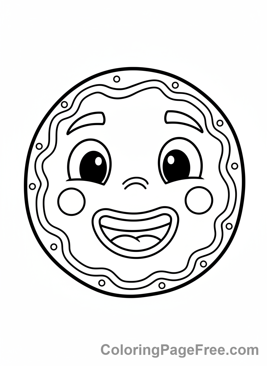 Gingerbread Man coloring page - Gingerbread man smiling