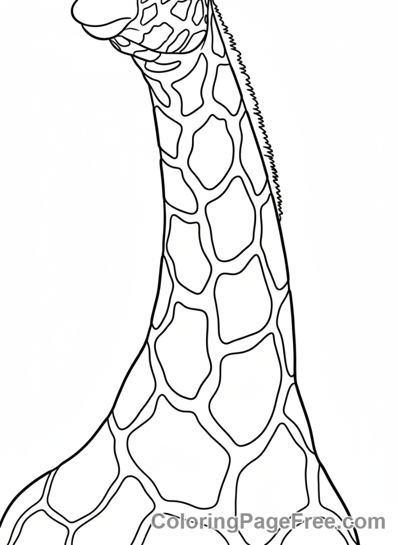 Detailed giraffe neck patterns coloring page